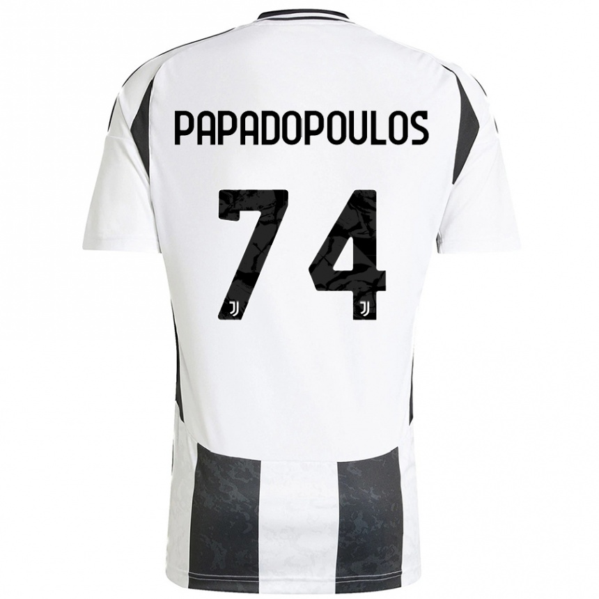 メンズフットボールChristos Papadopoulos#74白 黒ホームシャツ2024/25ジャージーユニフォーム