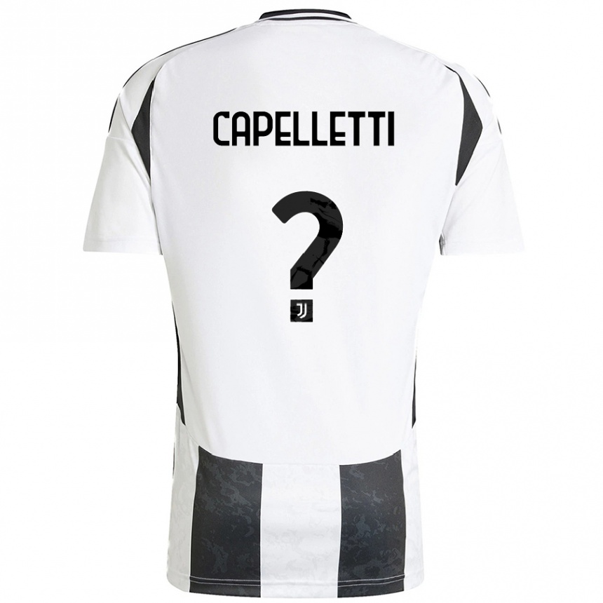 メンズフットボールAlessia Capelletti#0白 黒ホームシャツ2024/25ジャージーユニフォーム