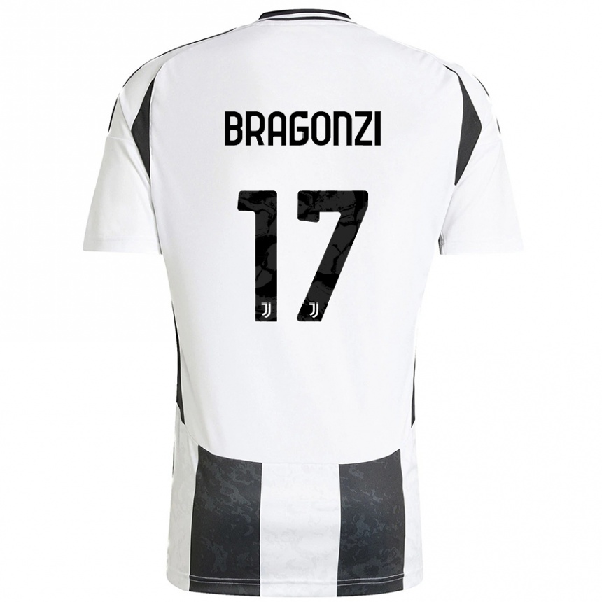 メンズフットボールAsia Bragonzi#17白 黒ホームシャツ2024/25ジャージーユニフォーム