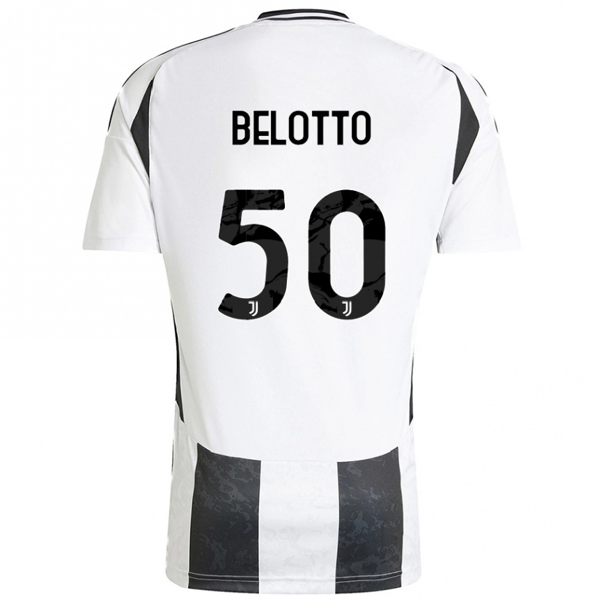 メンズフットボールSoledad Belotto#50白 黒ホームシャツ2024/25ジャージーユニフォーム