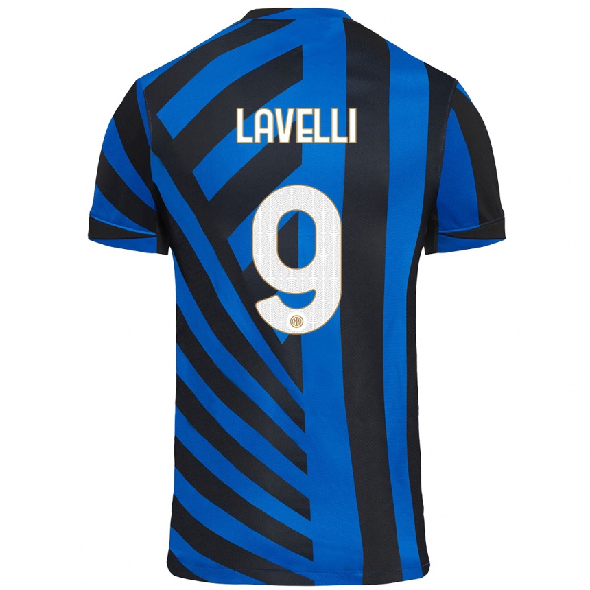 メンズフットボールMatteo Lavelli#9青黒ホームシャツ2024/25ジャージーユニフォーム