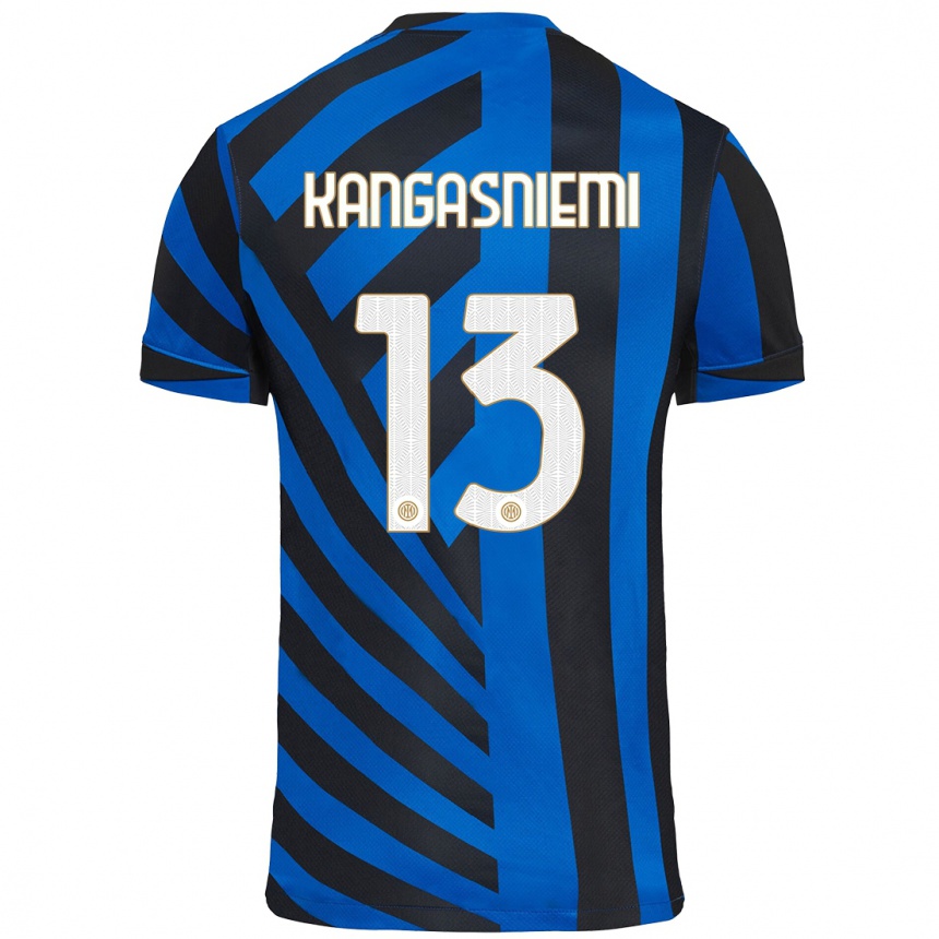 メンズフットボールIlari Kangasniemi#13青黒ホームシャツ2024/25ジャージーユニフォーム