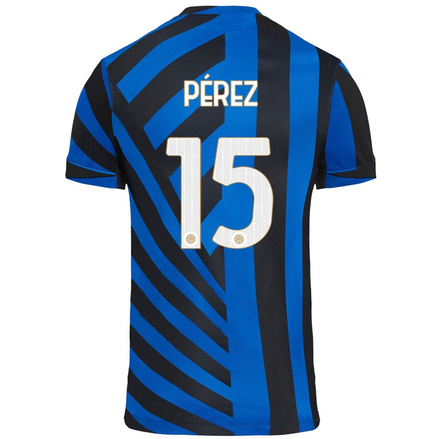 メンズフットボールÁlex Pérez#15青黒ホームシャツ2024/25ジャージーユニフォーム