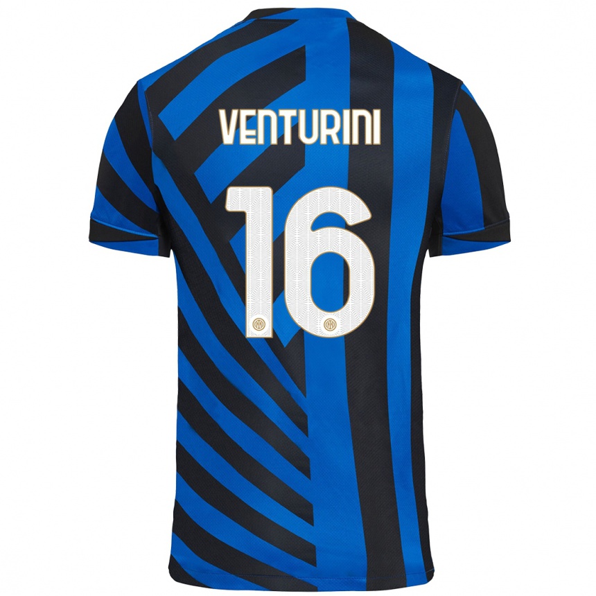 メンズフットボールMatteo Venturini#16青黒ホームシャツ2024/25ジャージーユニフォーム