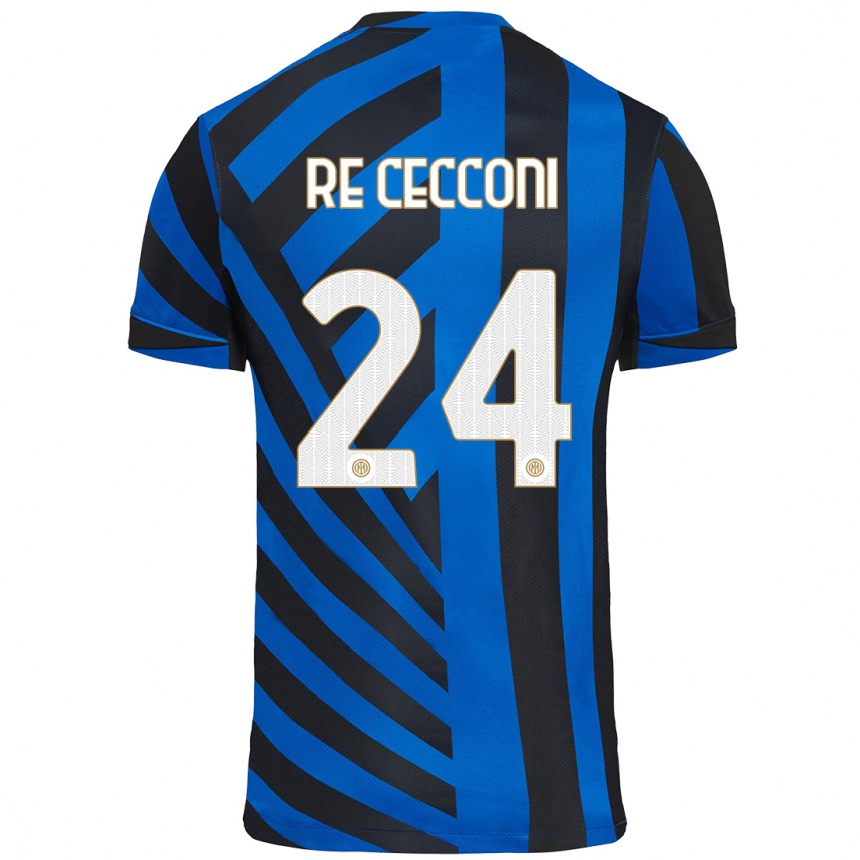 メンズフットボールGabriele Re Cecconi#24青黒ホームシャツ2024/25ジャージーユニフォーム