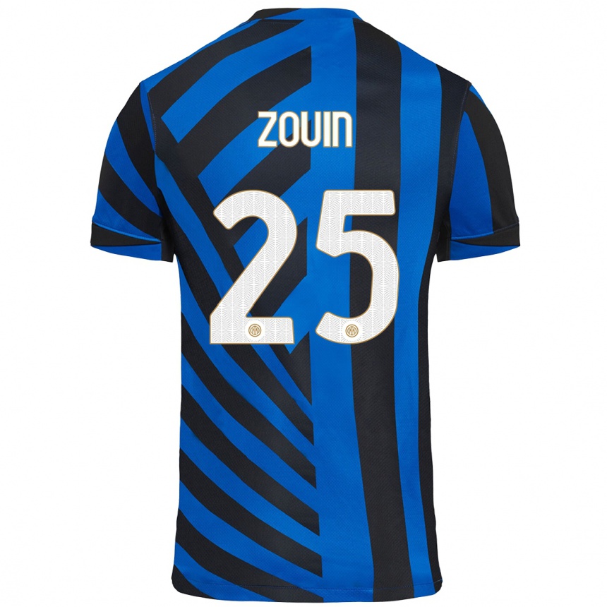 メンズフットボールAymen Zouin#25青黒ホームシャツ2024/25ジャージーユニフォーム