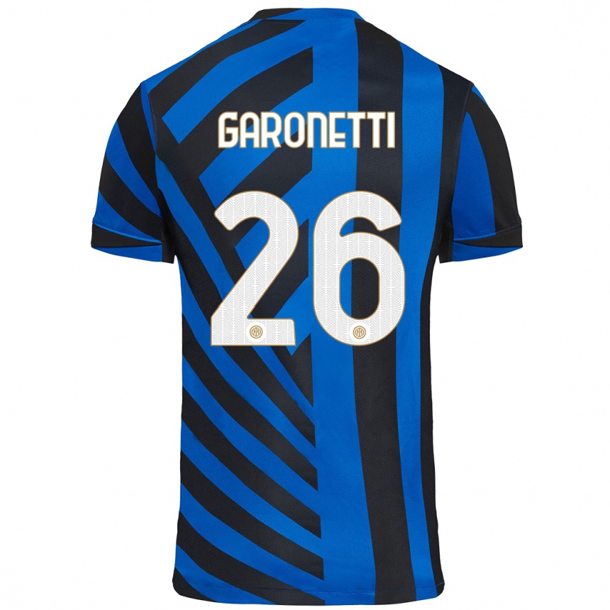 メンズフットボールGabriele Garonetti#26青黒ホームシャツ2024/25ジャージーユニフォーム