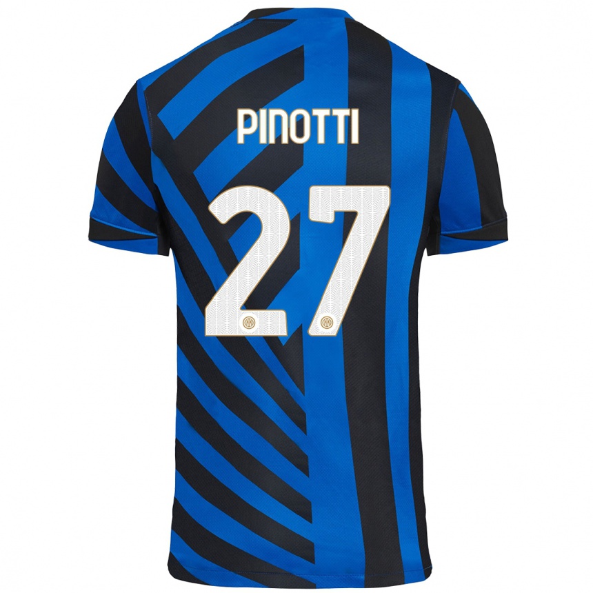 メンズフットボールManuel Pinotti#27青黒ホームシャツ2024/25ジャージーユニフォーム