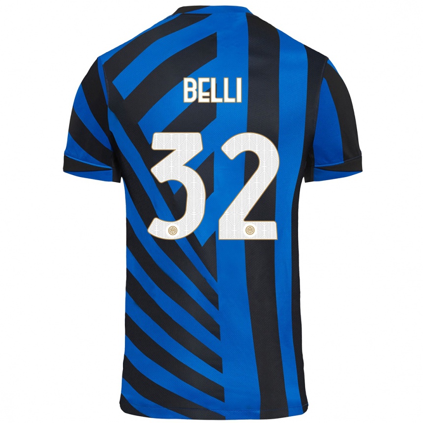 メンズフットボールElena Belli#32青黒ホームシャツ2024/25ジャージーユニフォーム