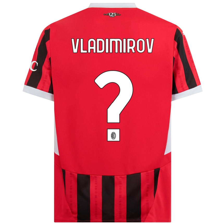 メンズフットボールValeri Vladimirov#0赤黒ホームシャツ2024/25ジャージーユニフォーム