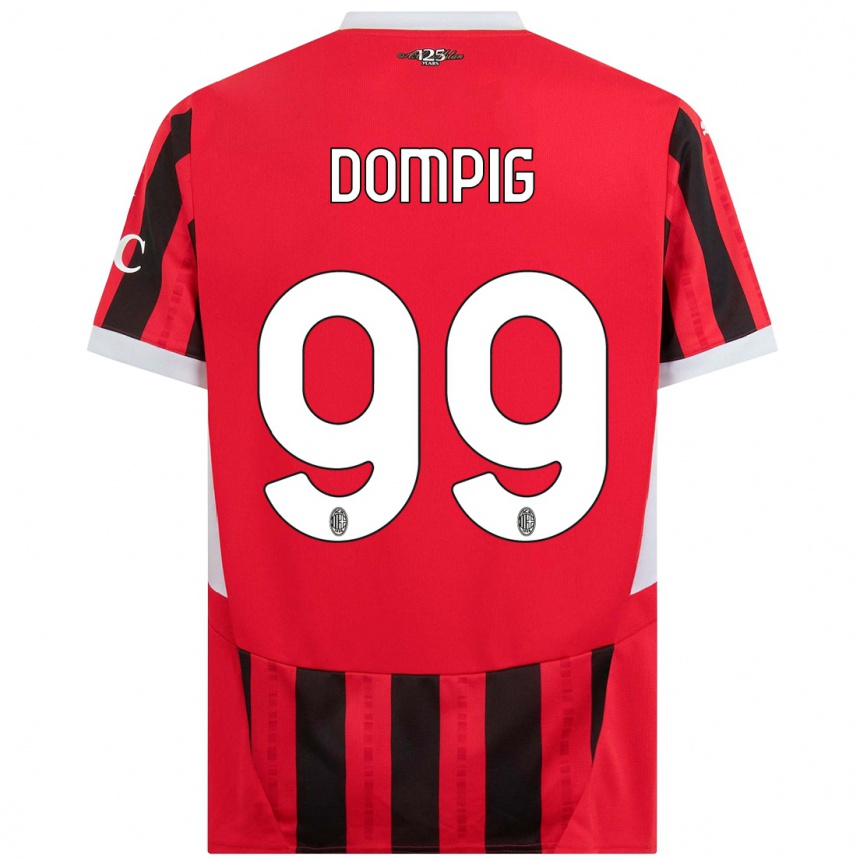 メンズフットボールChanté Dompig#99赤黒ホームシャツ2024/25ジャージーユニフォーム