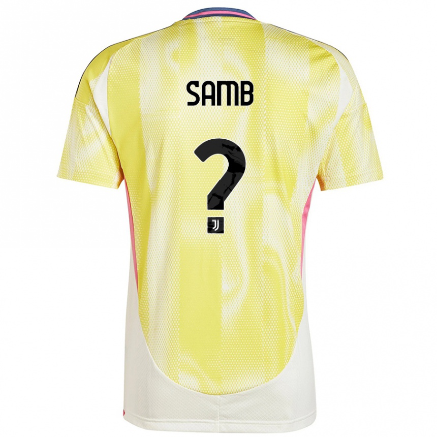 メンズフットボールDemba Samb#0ソーラーイエローアウェイシャツ2024/25ジャージーユニフォーム