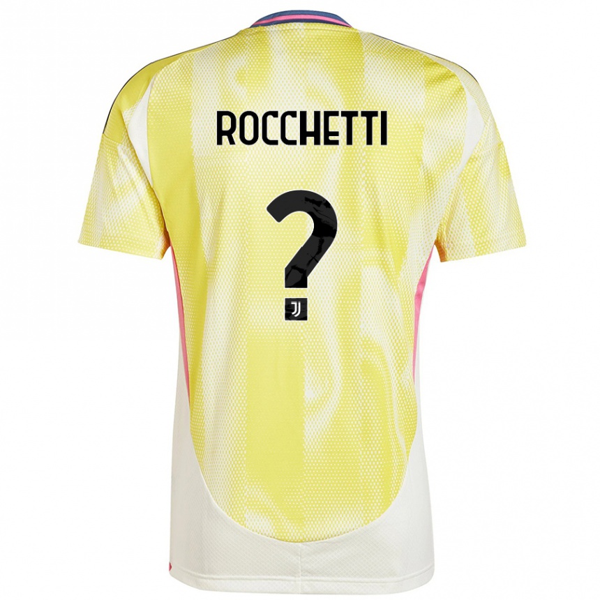 メンズフットボールEdoardo Rocchetti#0ソーラーイエローアウェイシャツ2024/25ジャージーユニフォーム