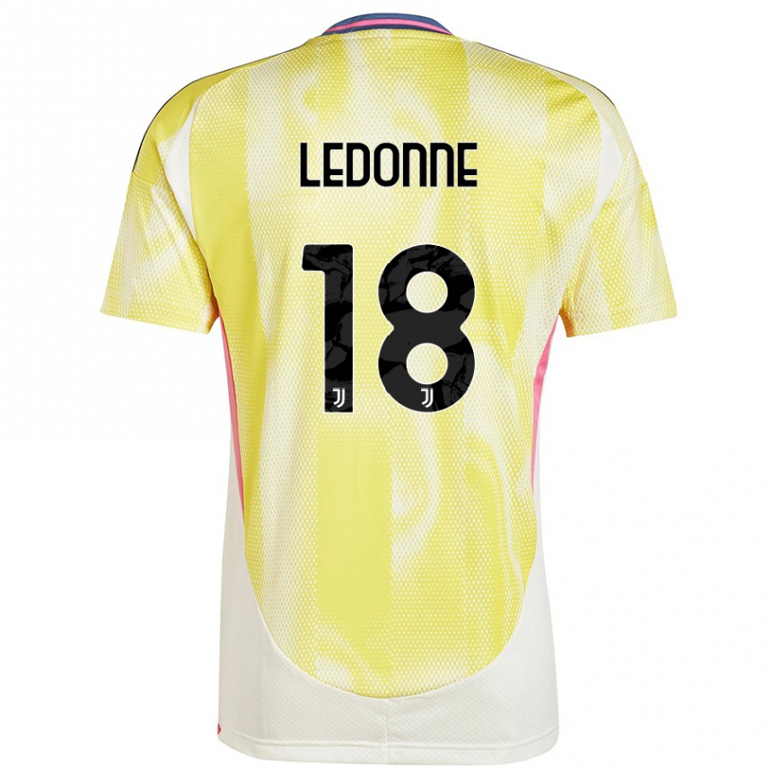 メンズフットボールNicolò Ledonne#18ソーラーイエローアウェイシャツ2024/25ジャージーユニフォーム