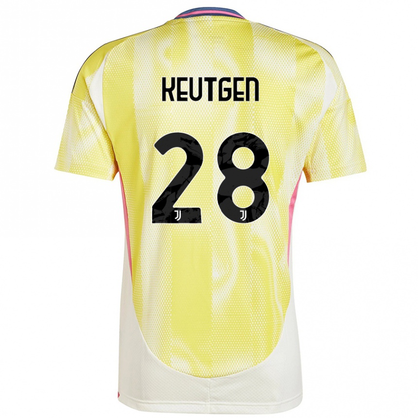 メンズフットボールEnzo Keutgen#28ソーラーイエローアウェイシャツ2024/25ジャージーユニフォーム