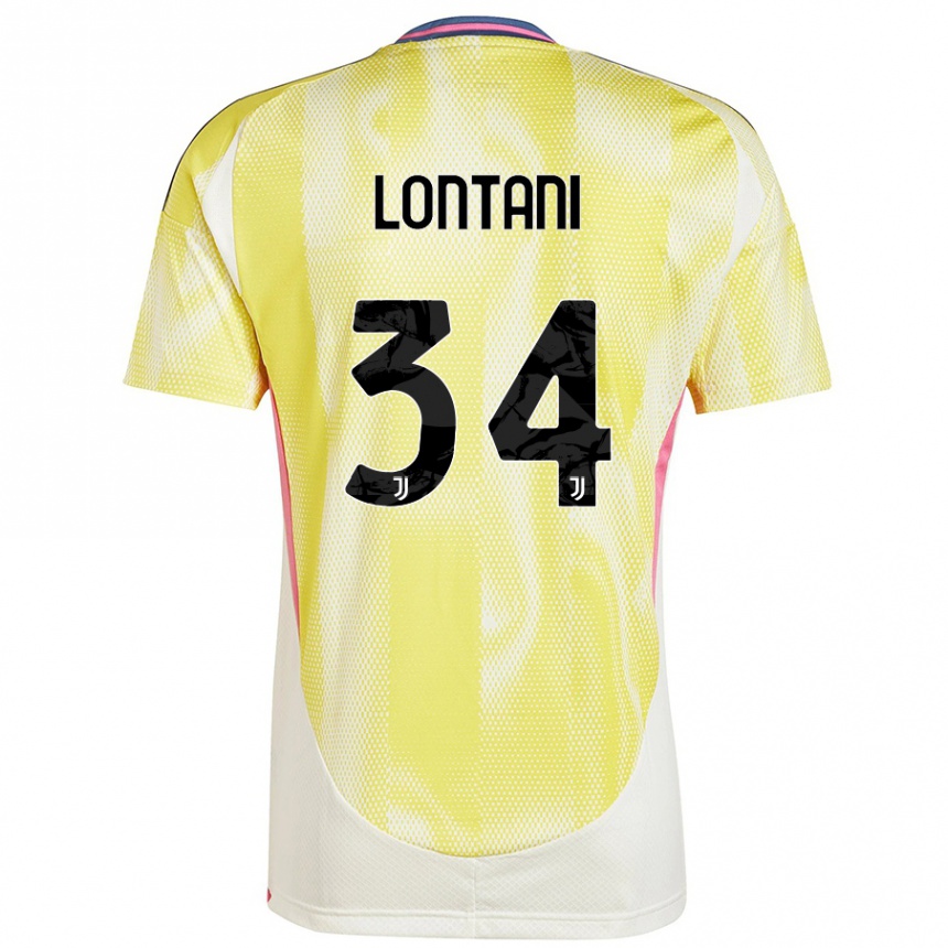 メンズフットボールMatteo Lontani#34ソーラーイエローアウェイシャツ2024/25ジャージーユニフォーム