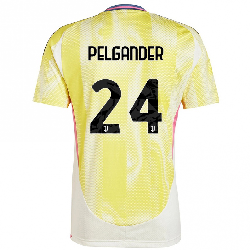 メンズフットボールElsa Pelgander#24ソーラーイエローアウェイシャツ2024/25ジャージーユニフォーム