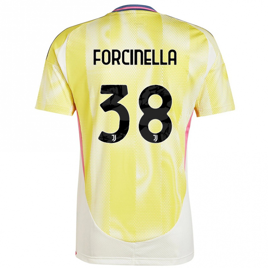 メンズフットボールCamilla Forcinella#38ソーラーイエローアウェイシャツ2024/25ジャージーユニフォーム