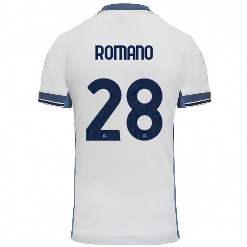 メンズフットボールThiago Romano#28白 グレーアウェイシャツ2024/25ジャージーユニフォーム