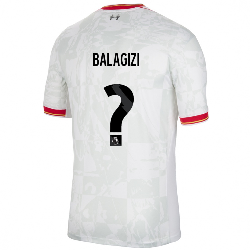 メンズフットボールJames Balagizi#0ホワイト レッド ブラックサードユニフォームシャツ2024/25ジャージーユニフォーム