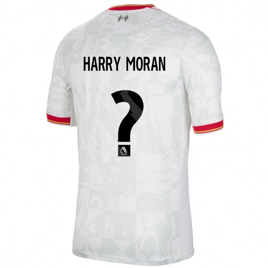 メンズフットボールHarry Moran#0ホワイト レッド ブラックサードユニフォームシャツ2024/25ジャージーユニフォーム