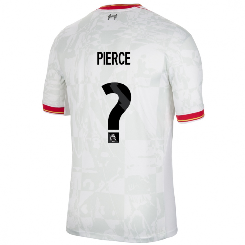 メンズフットボールAlfie Pierce#0ホワイト レッド ブラックサードユニフォームシャツ2024/25ジャージーユニフォーム