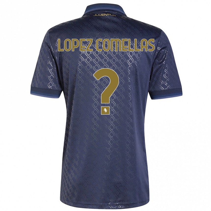 メンズフットボールIvan Lopez Comellas#0ネイビーブルーサードユニフォームシャツ2024/25ジャージーユニフォーム