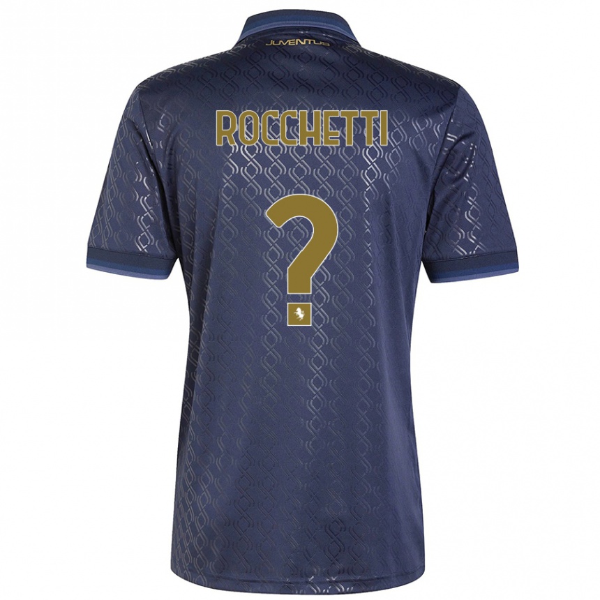 メンズフットボールEdoardo Rocchetti#0ネイビーブルーサードユニフォームシャツ2024/25ジャージーユニフォーム