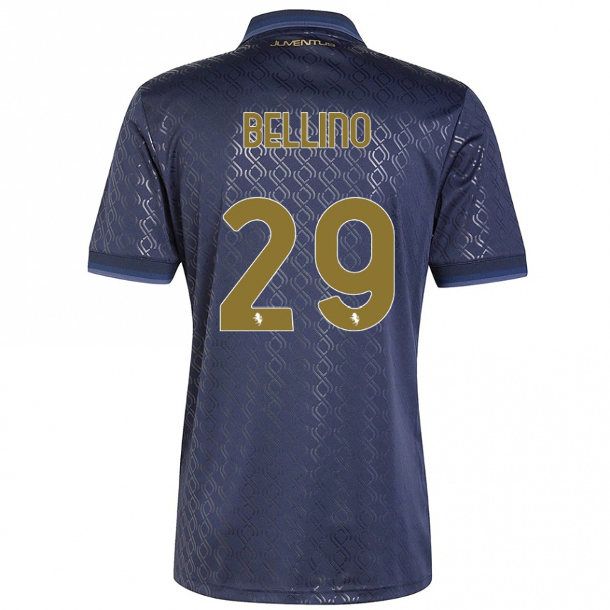 メンズフットボールFilippo Bellino#29ネイビーブルーサードユニフォームシャツ2024/25ジャージーユニフォーム