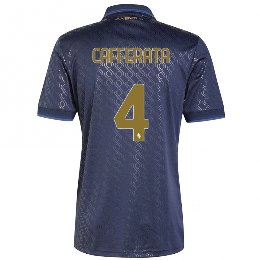 メンズフットボールFederica Cafferata#4ネイビーブルーサードユニフォームシャツ2024/25ジャージーユニフォーム