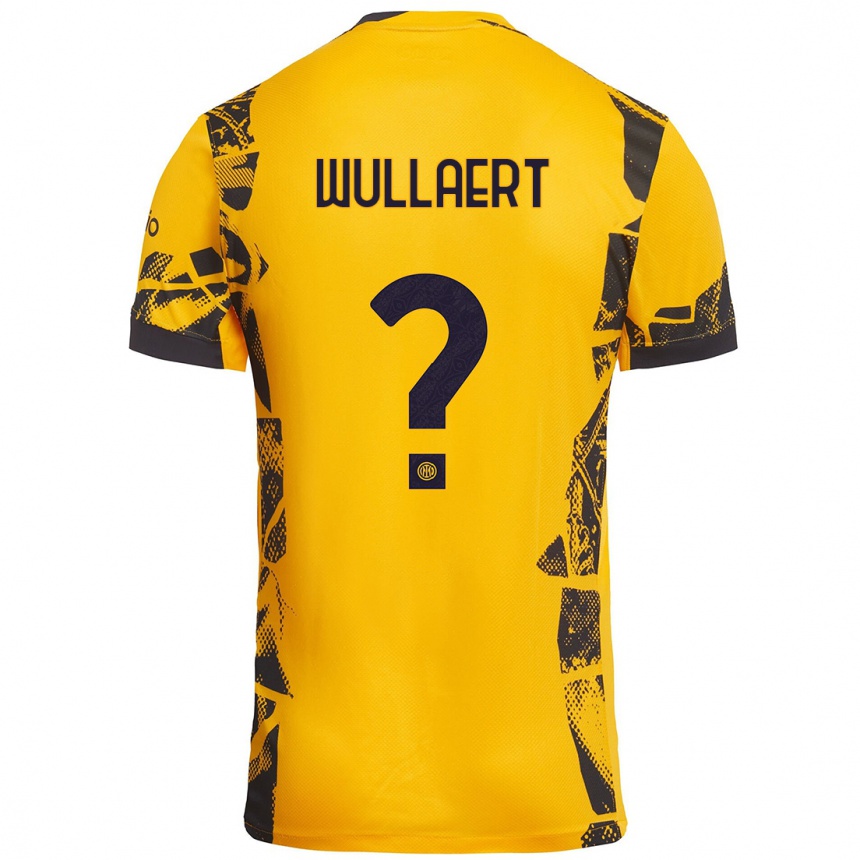 メンズフットボールTessa Wullaert#0ゴールド ブラックサードユニフォームシャツ2024/25ジャージーユニフォーム