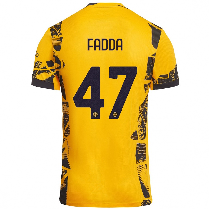 メンズフットボールPaola Fadda#47ゴールド ブラックサードユニフォームシャツ2024/25ジャージーユニフォーム