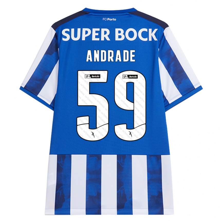 レディースフットボールTiago Andrade#59ブルーホワイトホームシャツ2024/25ジャージーユニフォーム