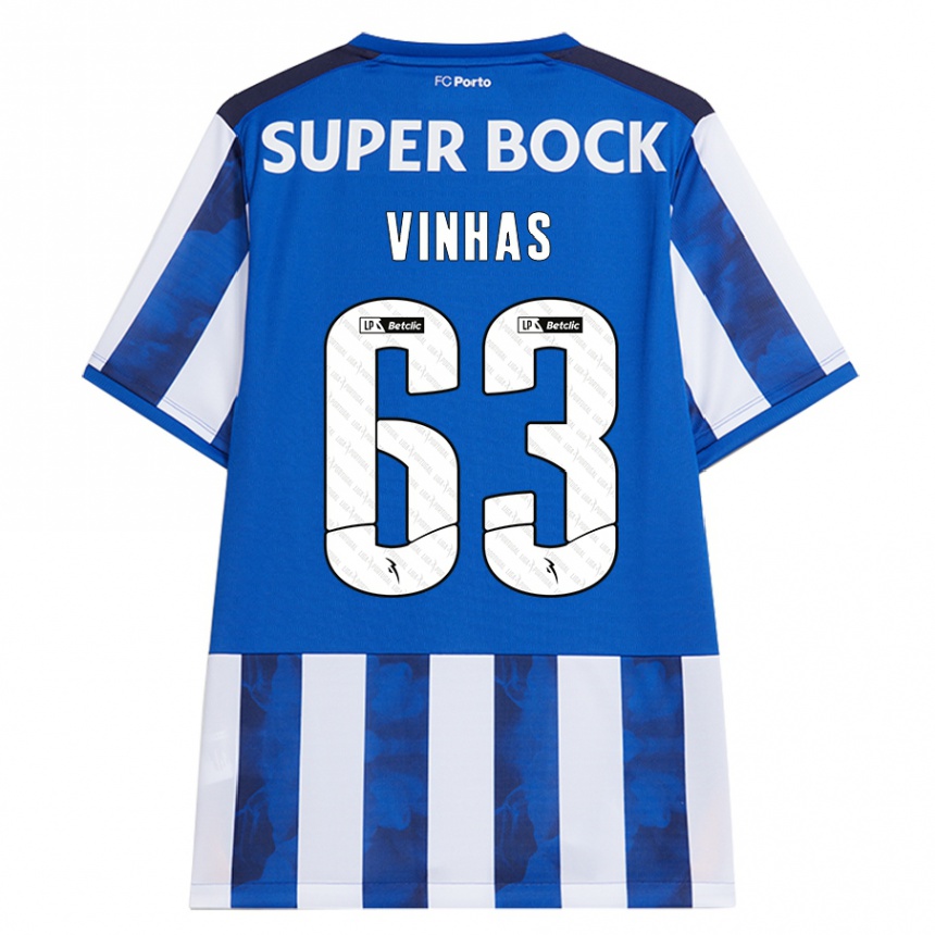 レディースフットボールDavid Vinhas#63ブルーホワイトホームシャツ2024/25ジャージーユニフォーム