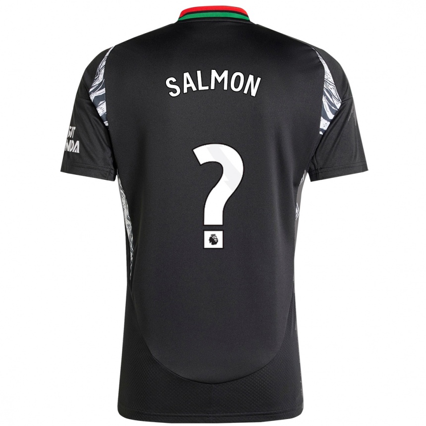 レディースフットボールMarli Salmon#0黒アウェイシャツ2024/25ジャージーユニフォーム