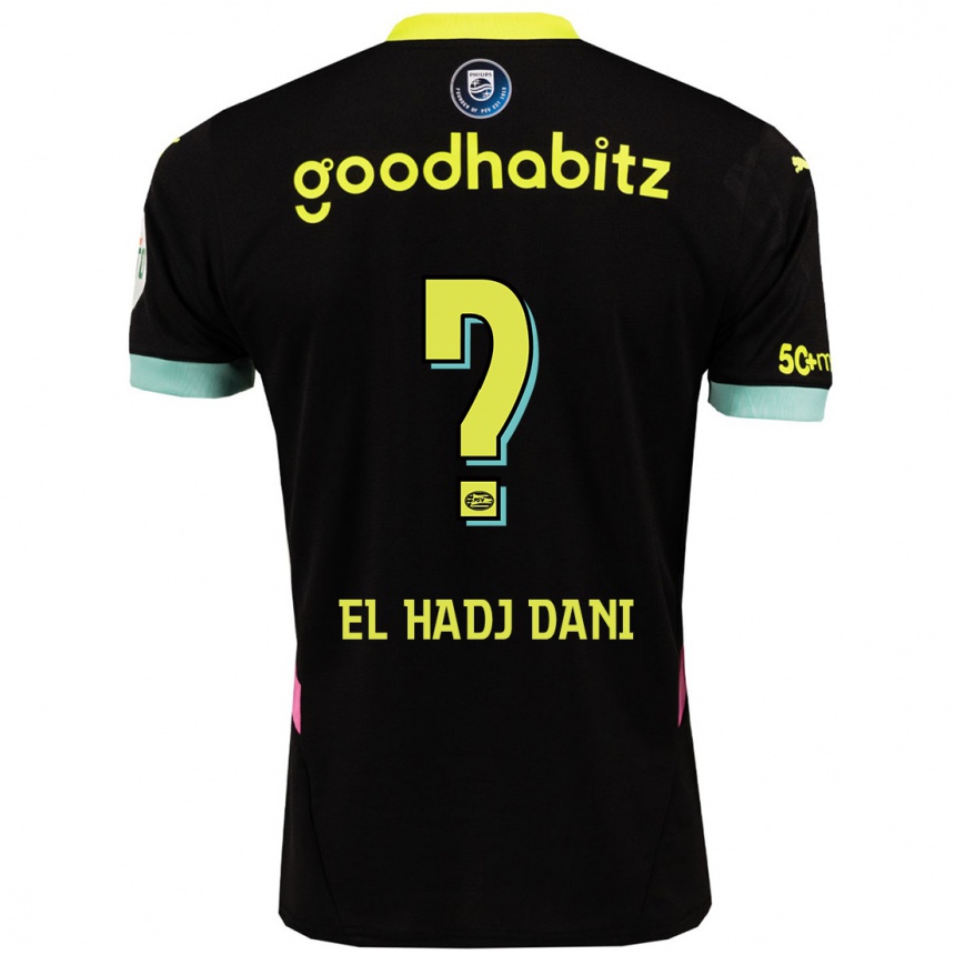 レディースフットボールSoudais El Hadj Dani#0黒 黄アウェイシャツ2024/25ジャージーユニフォーム