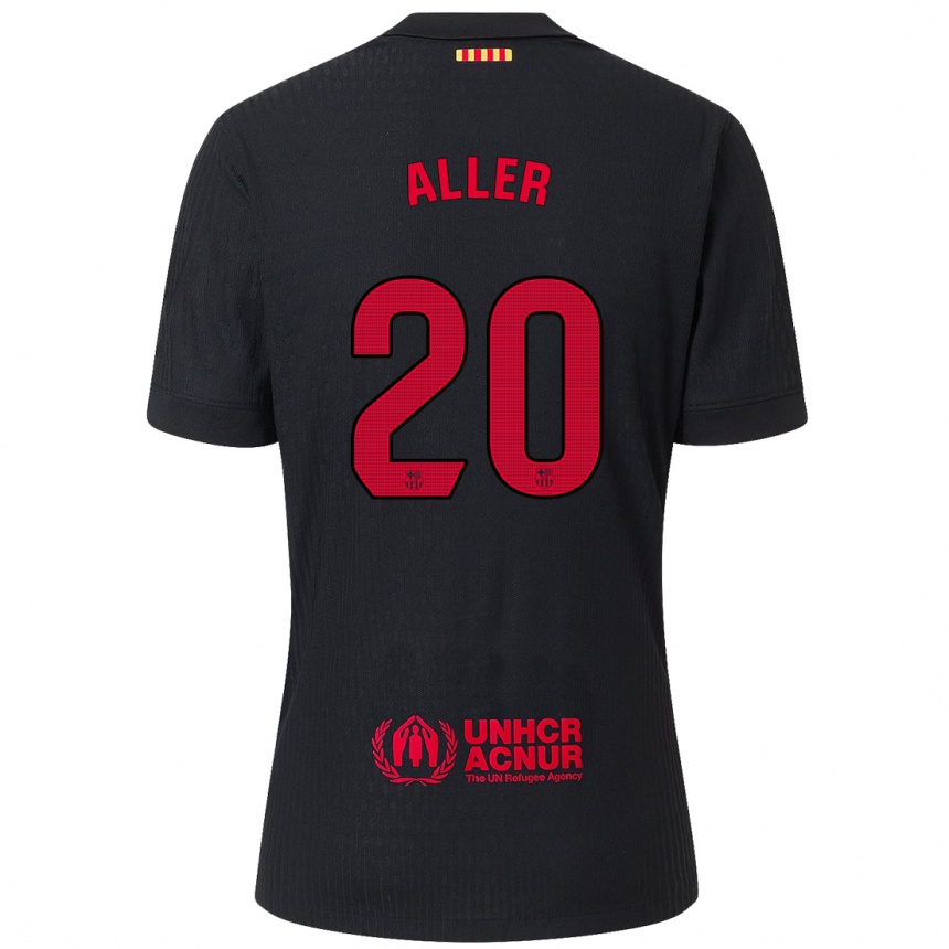 レディースフットボールEder Aller#20黒 赤アウェイシャツ2024/25ジャージーユニフォーム