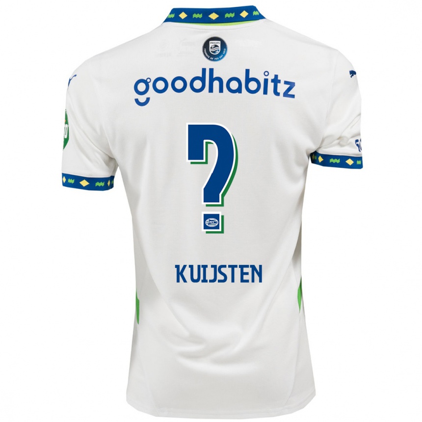 レディースフットボールStijn Kuijsten#0ホワイト ダークブルーサードユニフォームシャツ2024/25ジャージーユニフォーム