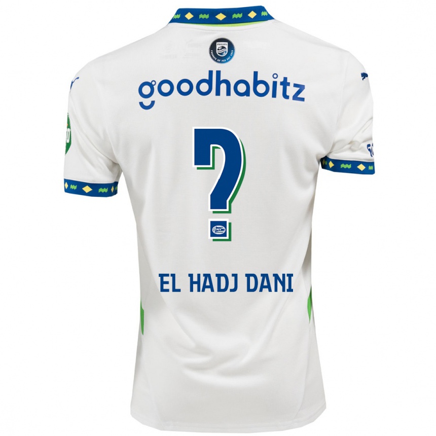 レディースフットボールSoudais El Hadj Dani#0ホワイト ダークブルーサードユニフォームシャツ2024/25ジャージーユニフォーム