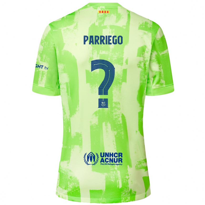 レディースフットボールMarcos Parriego#0ライムサードユニフォームシャツ2024/25ジャージーユニフォーム