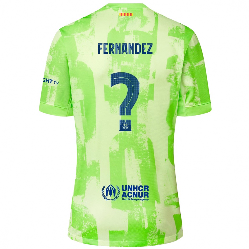 レディースフットボールPedro Fernández#0ライムサードユニフォームシャツ2024/25ジャージーユニフォーム