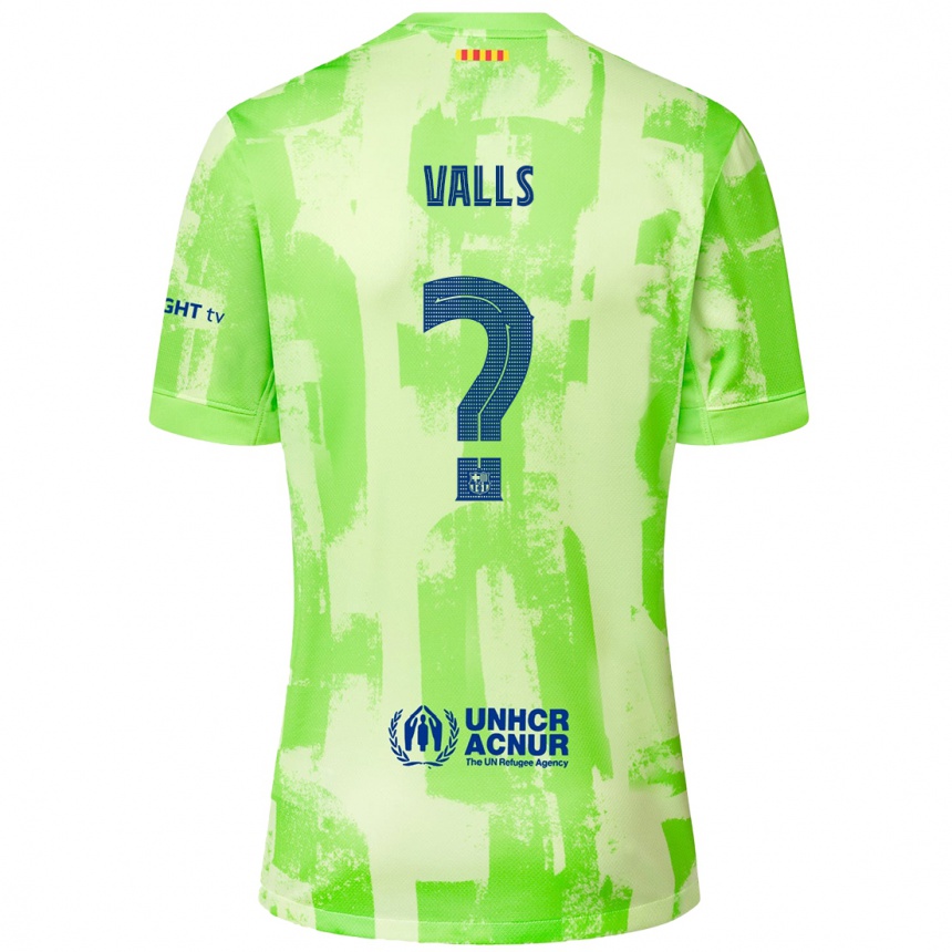 レディースフットボールGerard Valls#0ライムサードユニフォームシャツ2024/25ジャージーユニフォーム