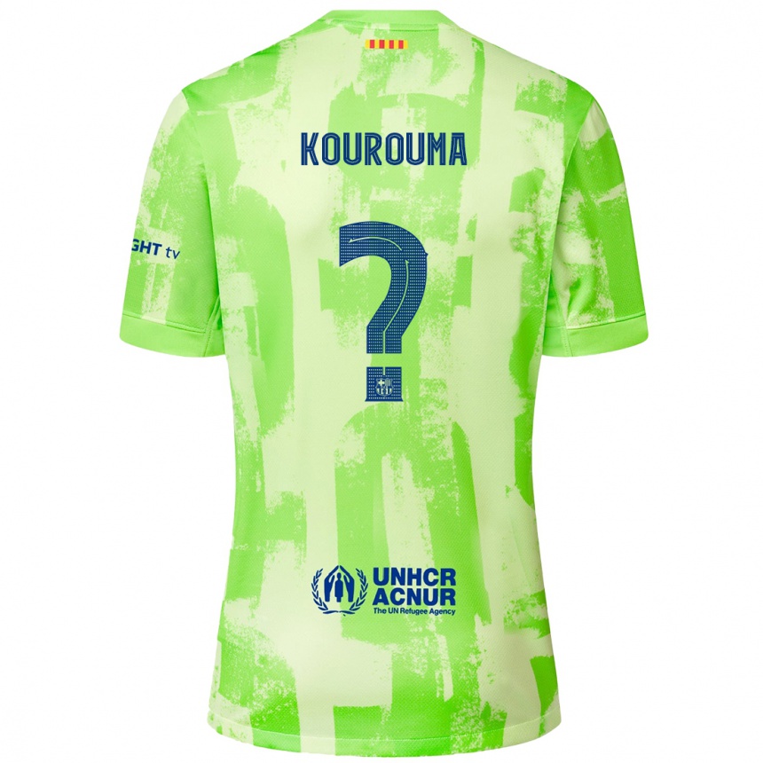 レディースフットボールBaba Kourouma#0ライムサードユニフォームシャツ2024/25ジャージーユニフォーム