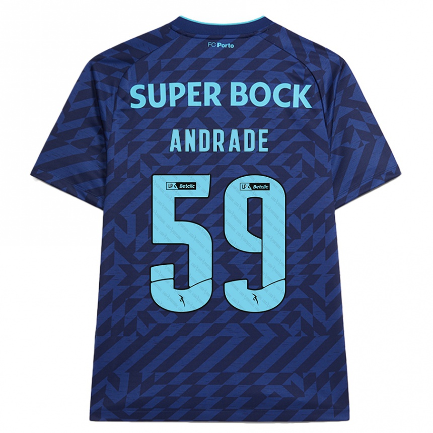 レディースフットボールTiago Andrade#59ネイビーブルーサードユニフォームシャツ2024/25ジャージーユニフォーム