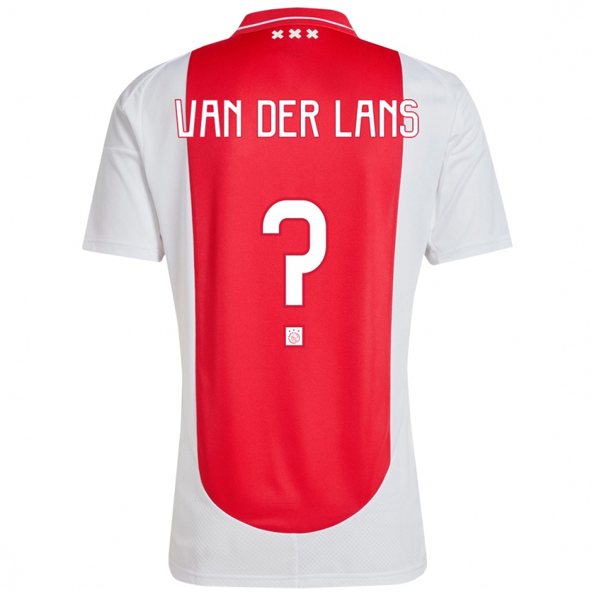 キッズフットボールMylo Van Der Lans#0赤 白ホームシャツ2024/25ジャージーユニフォーム