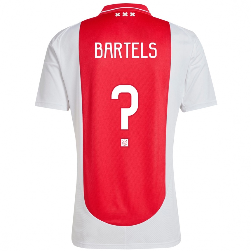 キッズフットボールJip Bartels#0赤 白ホームシャツ2024/25ジャージーユニフォーム