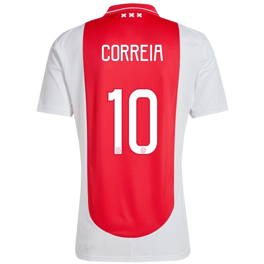 キッズフットボールTim Correia#10赤 白ホームシャツ2024/25ジャージーユニフォーム