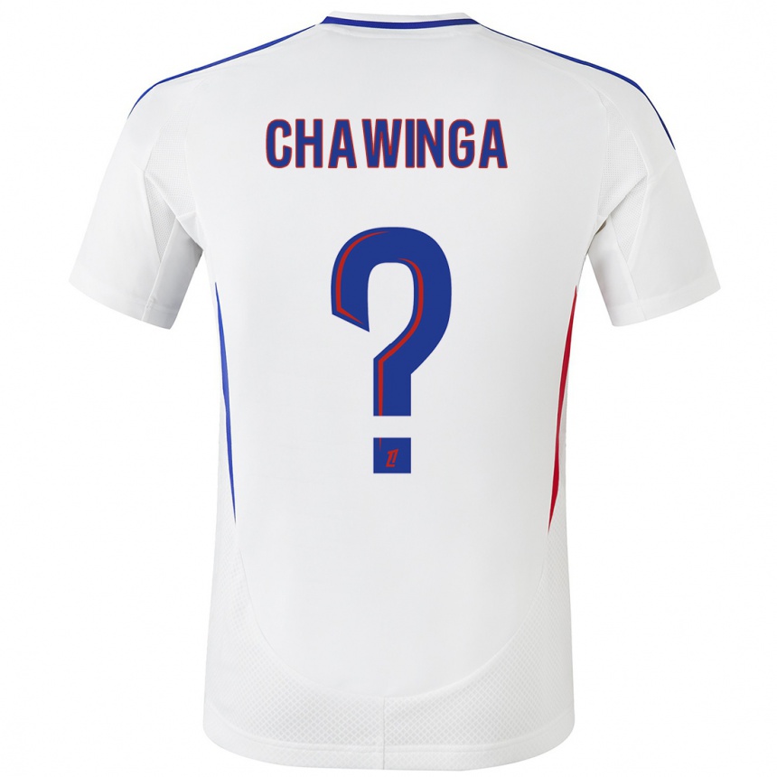 キッズフットボールTabitha Chawinga#0ホワイト ブルーホームシャツ2024/25ジャージーユニフォーム