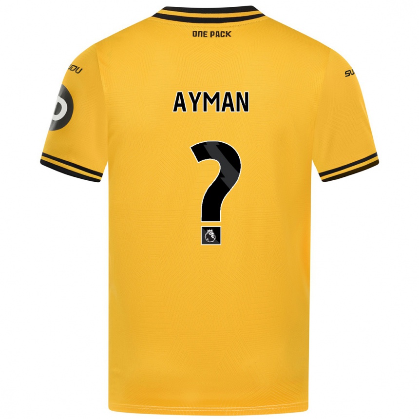 キッズフットボールAlvin Ayman#0黄ホームシャツ2024/25ジャージーユニフォーム