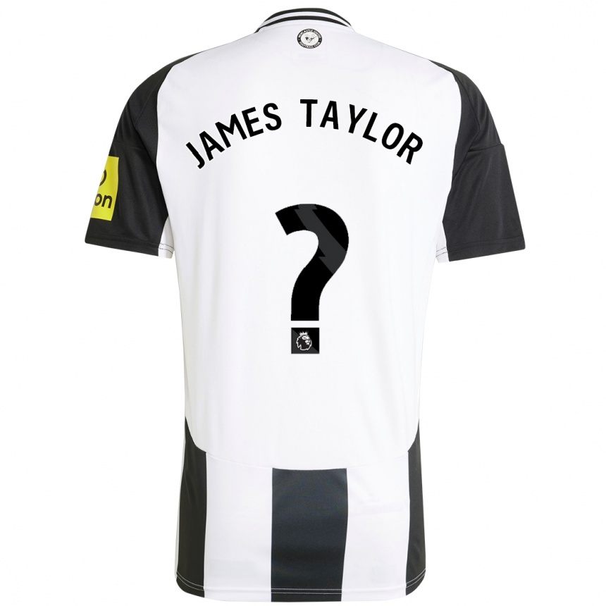 キッズフットボールJames Taylor#0白 黒ホームシャツ2024/25ジャージーユニフォーム